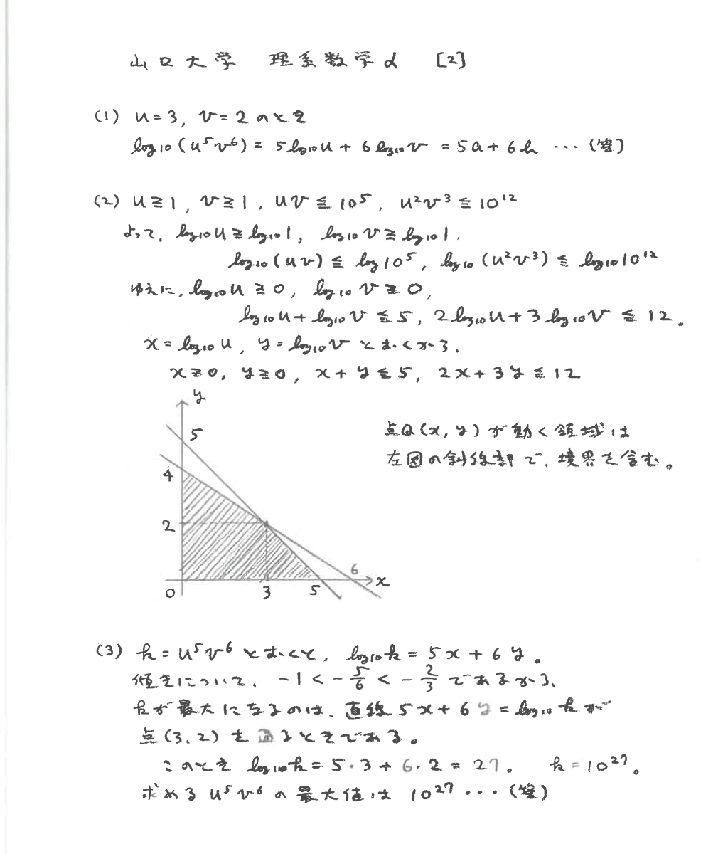 2024入試】山口大学(前期日程) 解答例を公開！ | 北九州予備校